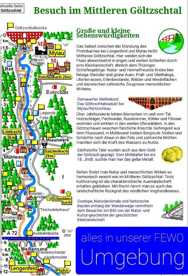 Ferienwohnung "Blick Mylau" - Naehe Freizeitpark Plohn & Weltgroesster Ziegelsteinbruecke Reichenbach im Vogtland Ngoại thất bức ảnh
