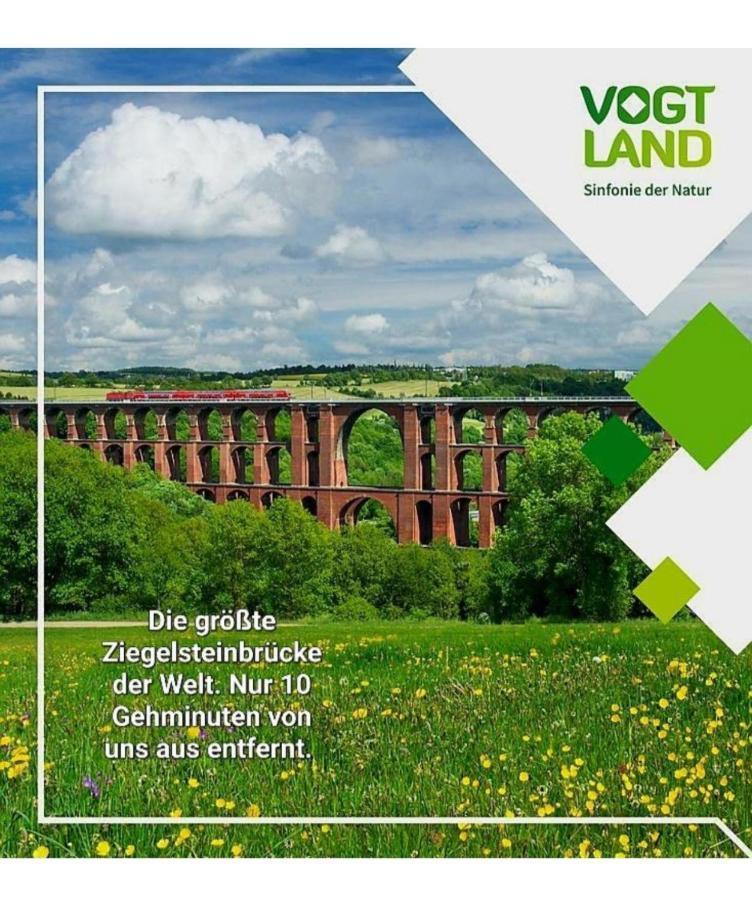 Ferienwohnung "Blick Mylau" - Naehe Freizeitpark Plohn & Weltgroesster Ziegelsteinbruecke Reichenbach im Vogtland Ngoại thất bức ảnh