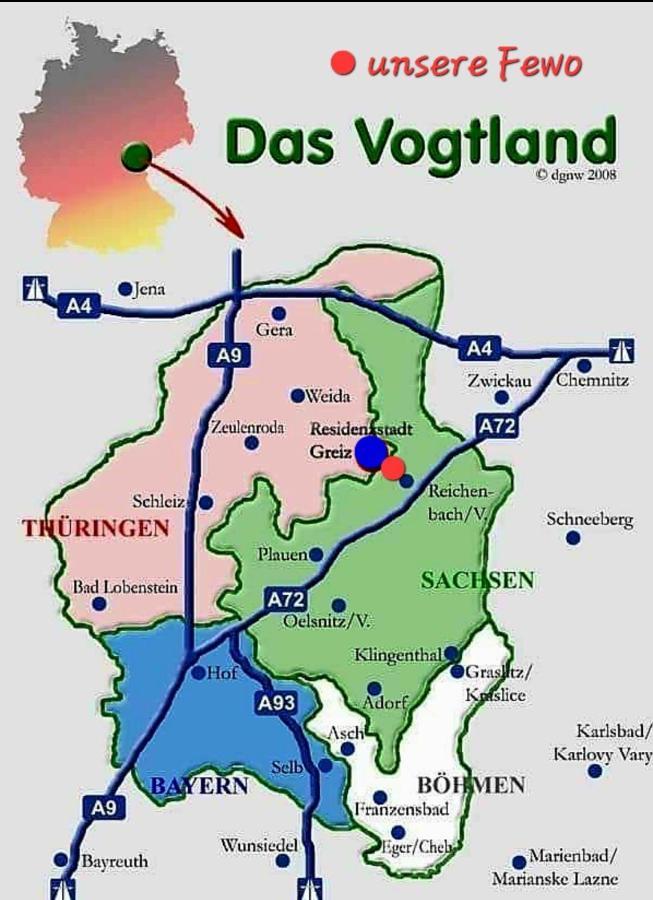 Ferienwohnung "Blick Mylau" - Naehe Freizeitpark Plohn & Weltgroesster Ziegelsteinbruecke Reichenbach im Vogtland Ngoại thất bức ảnh